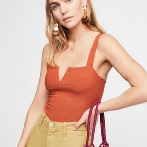 Free People Orange Pippa Wire Bodysuit